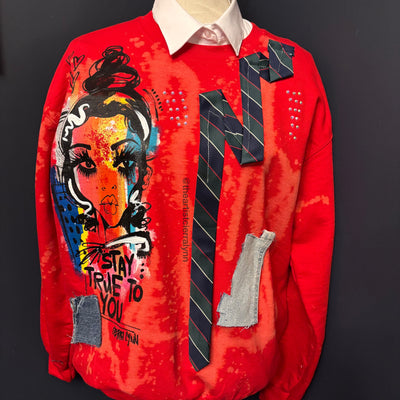 1 of 1 Hand painted - Unisex Fit MEDIUM-  Stay True To You Sweatshirt