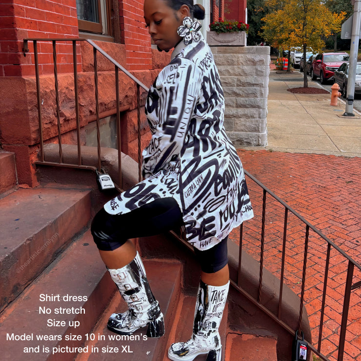 Preorder- Affirmations Button Up Shirt Dress