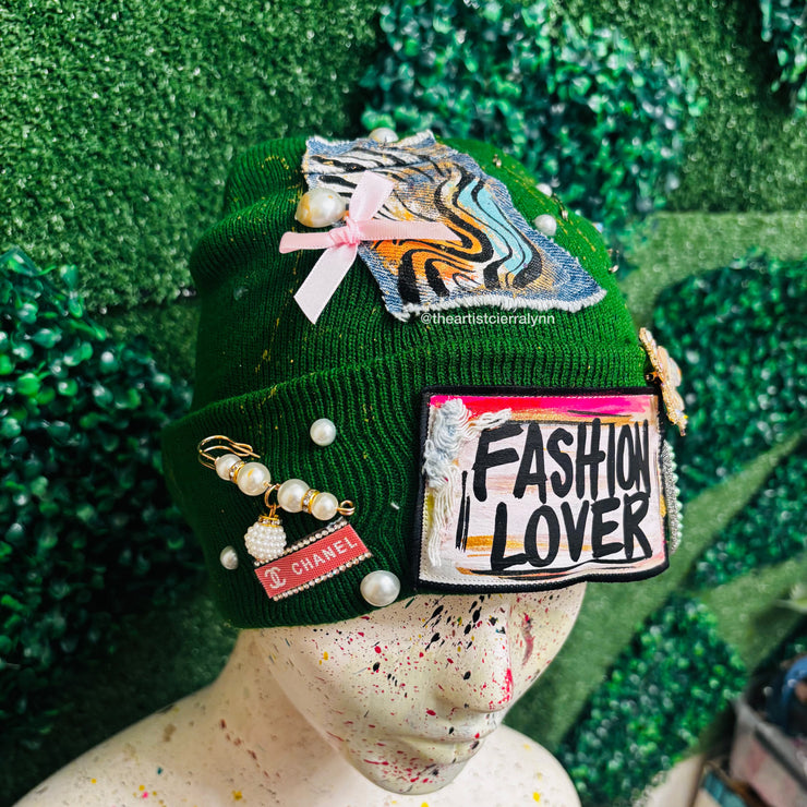Green Fashion Lover Beanie-No Lining Inside