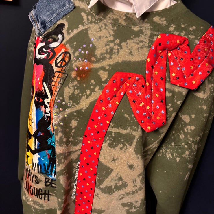 1 of 1 Hand painted - Unisex Fit LARGE: I Will Always Be Enough Sweatshirt