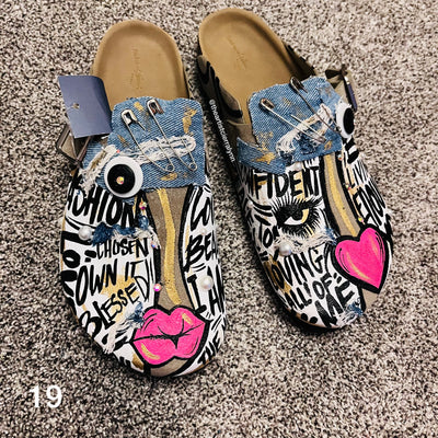 Size 9 Women’s Hand painted Clogs #19