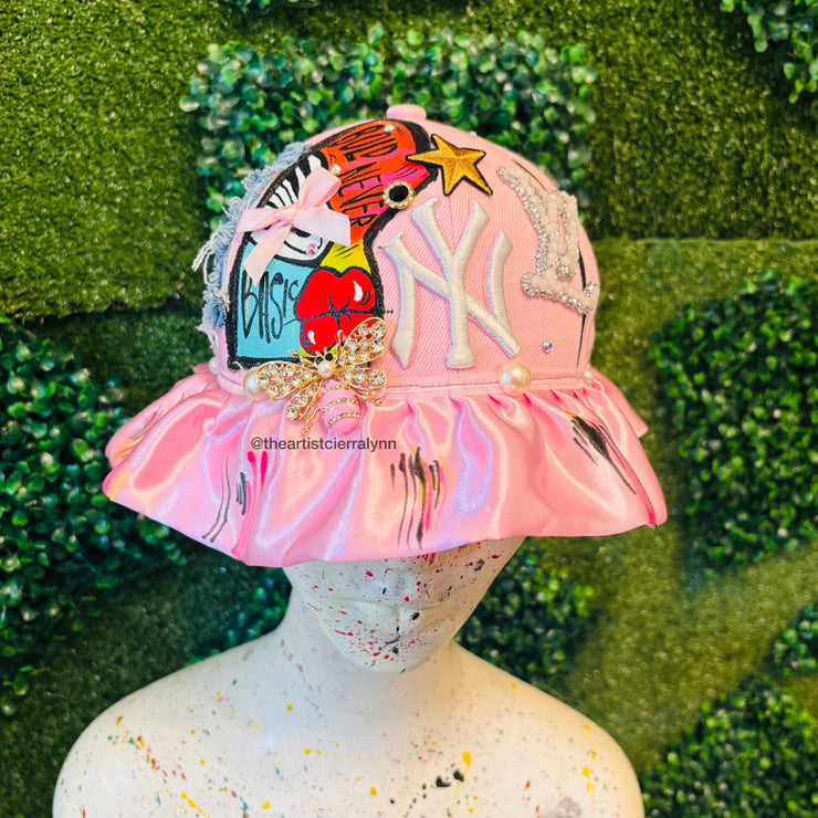 Pink NY Inspired Brimless Hat- Bold Never Basic