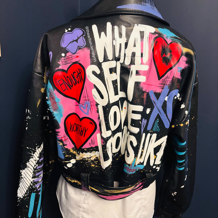 Size XL (12/14 ) CROPPED Fierce Faux Leather Jacket