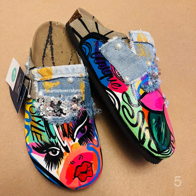 Size 8.5 Women’s Hand painted Clogs #5