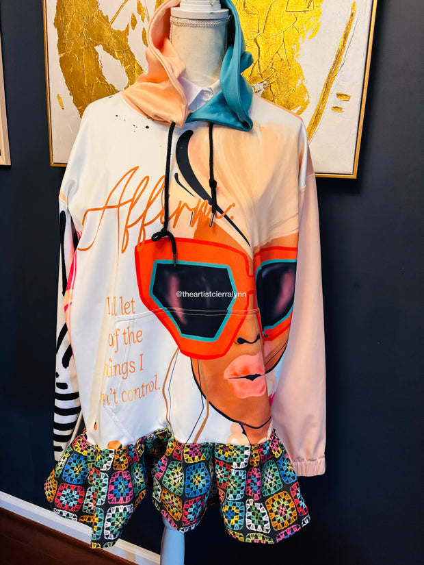 1 of 1  MEN’S  FIT MEDIUM: I Will Let Go Of The Things I Can’t Control Hoodie w/ Trim Detail