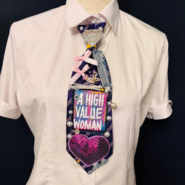 Purple A High Value Woman Upcycled Tie