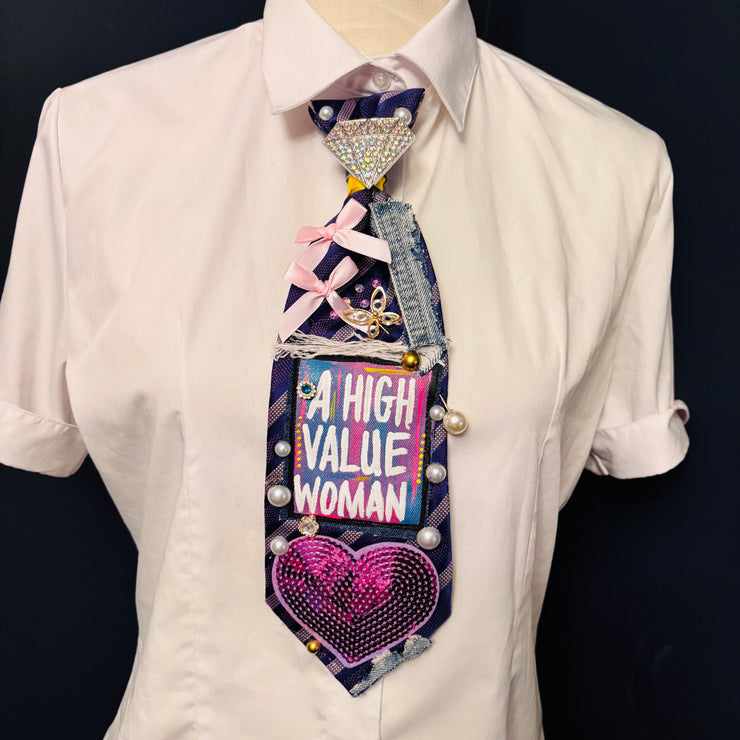 Purple A High Value Woman Upcycled Tie
