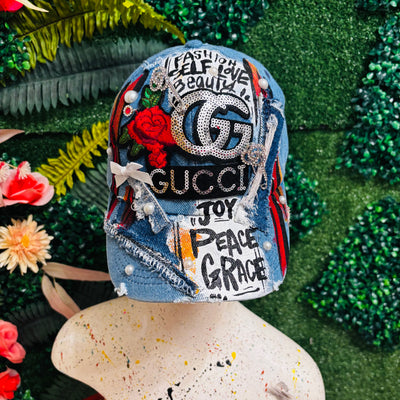 Denim GG Affirmation Hat