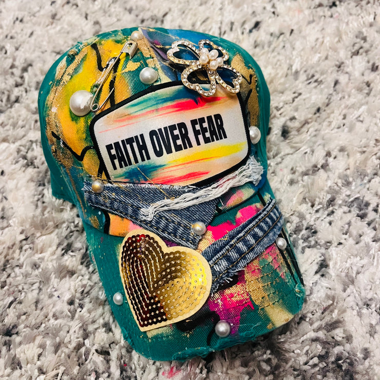 Green Faith Over Fear Cap