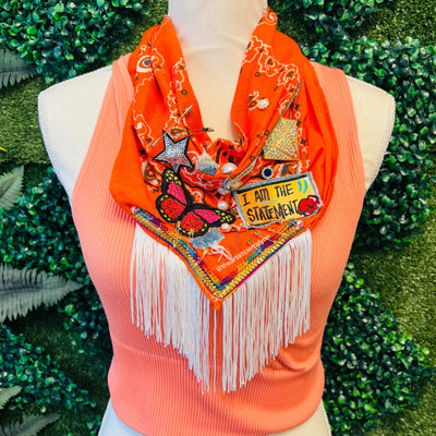 Bold Bandanna- Orange w/Fringe I Am The Statement