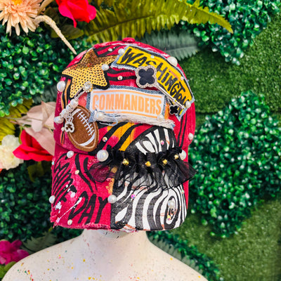 Burgundy Commanders Inspired Dad  Cap