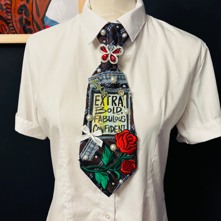 Extra, Bold, Fabulous, Confident Upcycled Tie