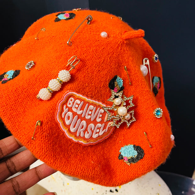 Orange ‘Orange Believe In Yourself’ Beret