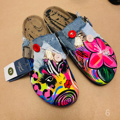 Size 11 Women’s Hand painted Clogs #6