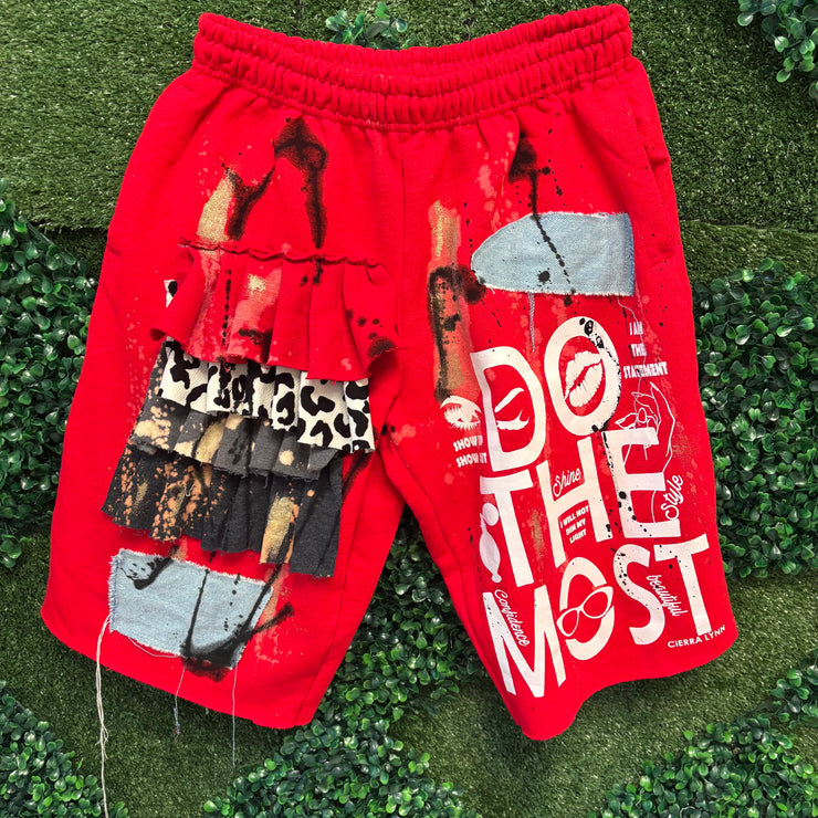 Men’s Fit Size MEDIUM  Red  Do The Most  Sweat Shorts