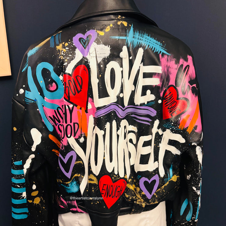 Size 1X (16) CROPPED Fierce Faux Leather Jacket