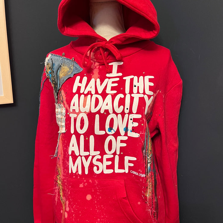 MEDIUM UNISEX FIT- Red 1 of 1-I Have The Audacity To Love All Of Myself  Hoodie