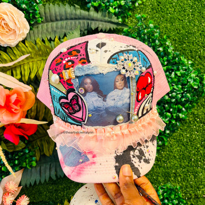 Boy Is Mine Brim Trucker 1- Light Pink w/Ruffle