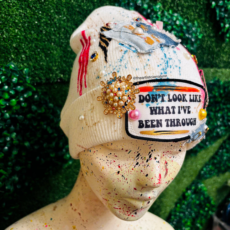 White I Don’t Look Like What I’ve Been Through Beanie