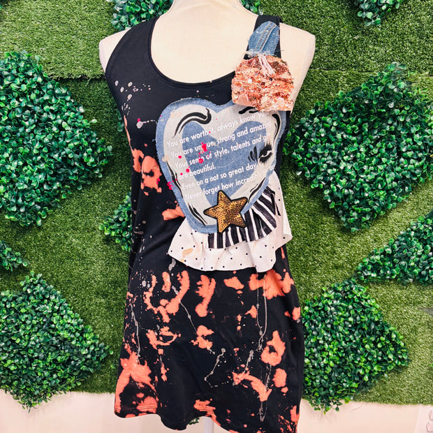 Denim 1 of 1- Size Medium  (8/10) Long Stretch  Tank