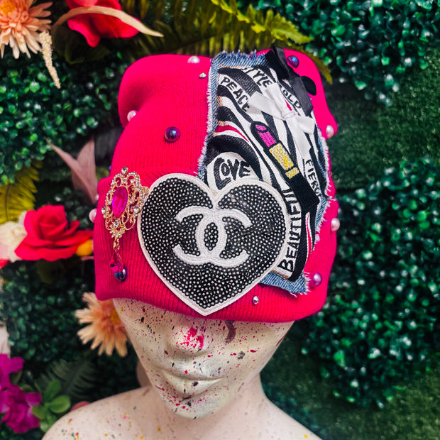 Magenta CC Beanie- No Lining Inside