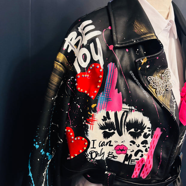 Size XL (12/14 ) CROPPED Fierce Faux Leather Jacket