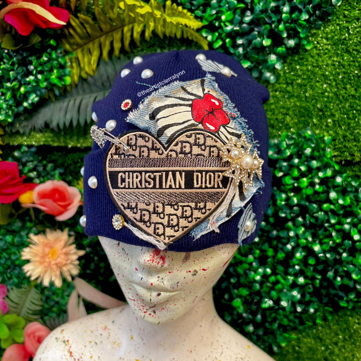 Navy Dior Inspired Beanie- No Lining Inside