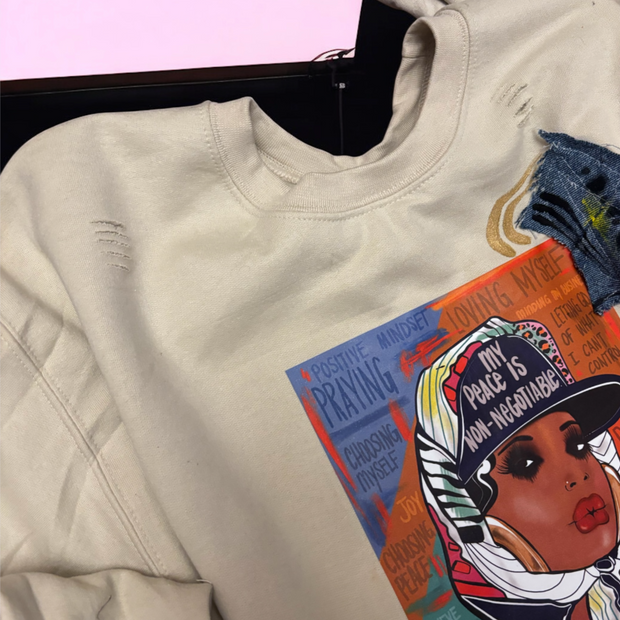 Size L Unisex My Peace Is Non- Negotiable Sweatshirt