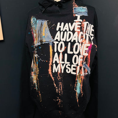 MEDIUM UNISEX FIT- Black  1 of 1-I Have The Audacity To Love All Of Myself  Hoodie