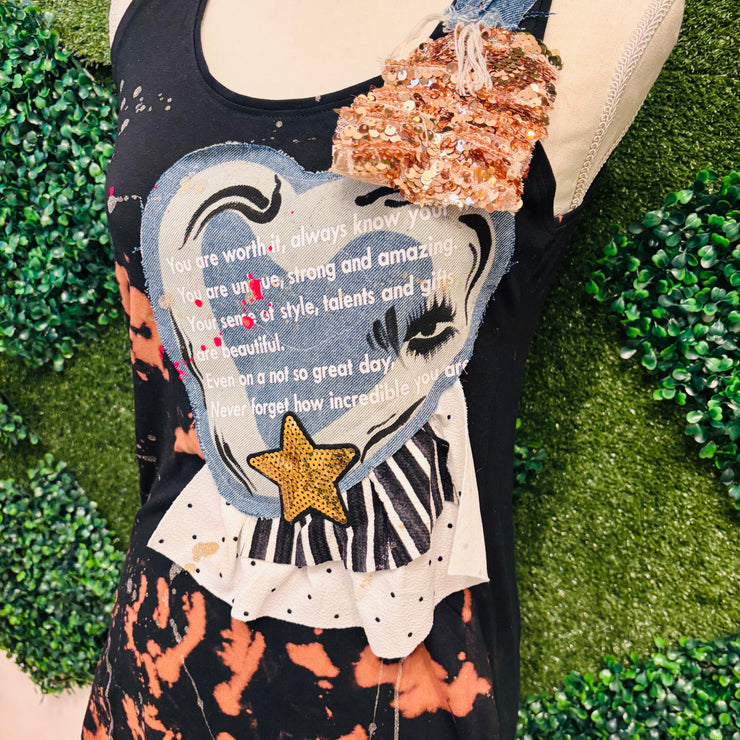 Denim 1 of 1- Size Medium  (8/10) Long Stretch  Tank