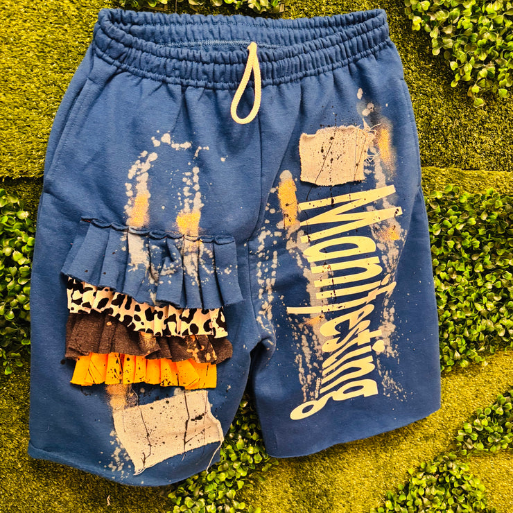 Men’s Fit Size LARGE Blue Manifesting Sweat Shorts