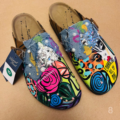 Size 10 Women’s Hand painted Clogs #8