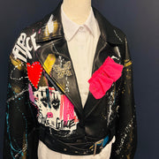 Size 1X (16) CROPPED Fierce Faux Leather Jacket