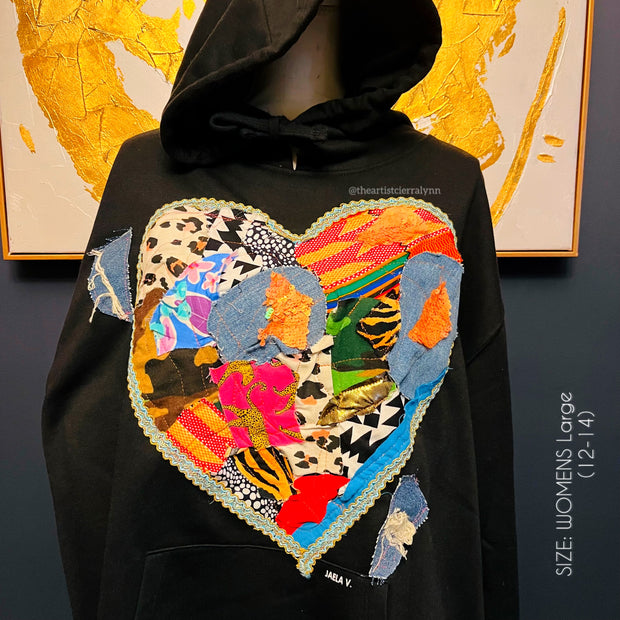Relaxed Fit Women’s Size - Large (12-14) Black Heart Hoodie