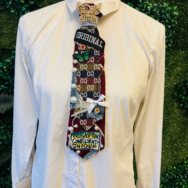Gucci Inspired Empowerment Upcycled Tie