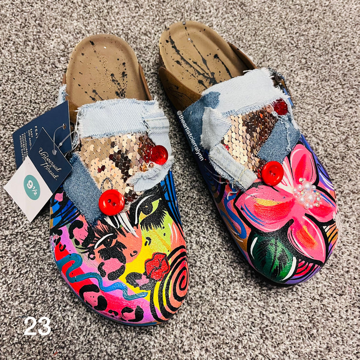 Size 9.5 Women’s Hand painted Clogs #23