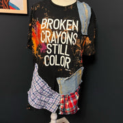 Unisex 3X - Broken Crayons Still Color Mixed Fabrics Tee