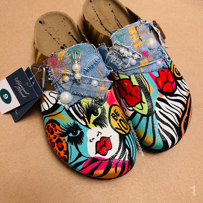 Size 9 Women’s Hand painted Clogs #1