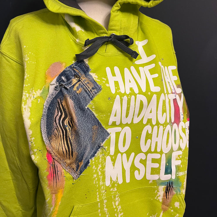 MEDIUM UNISEX FIT- Lime 1 of 1-I Have The Audacity To Choose Myself Hoodie