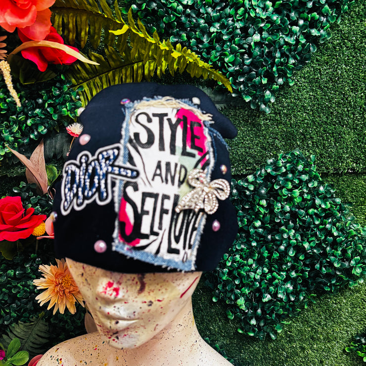 Navy Style and Self Love Beanie- No Lining Inside