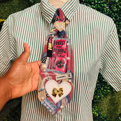 Bold and Beautiful Never Basic Upcycled Empowerment Tie