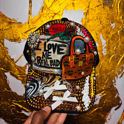 I Love Me Read Bad Tan Bling Hat