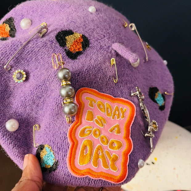 Lavender ‘Today Is a Good Day’ Beret