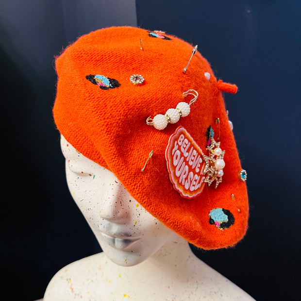 Orange ‘Orange Believe In Yourself’ Beret