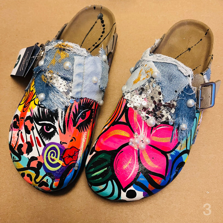 Size 9 Women’s Hand painted Clogs #3