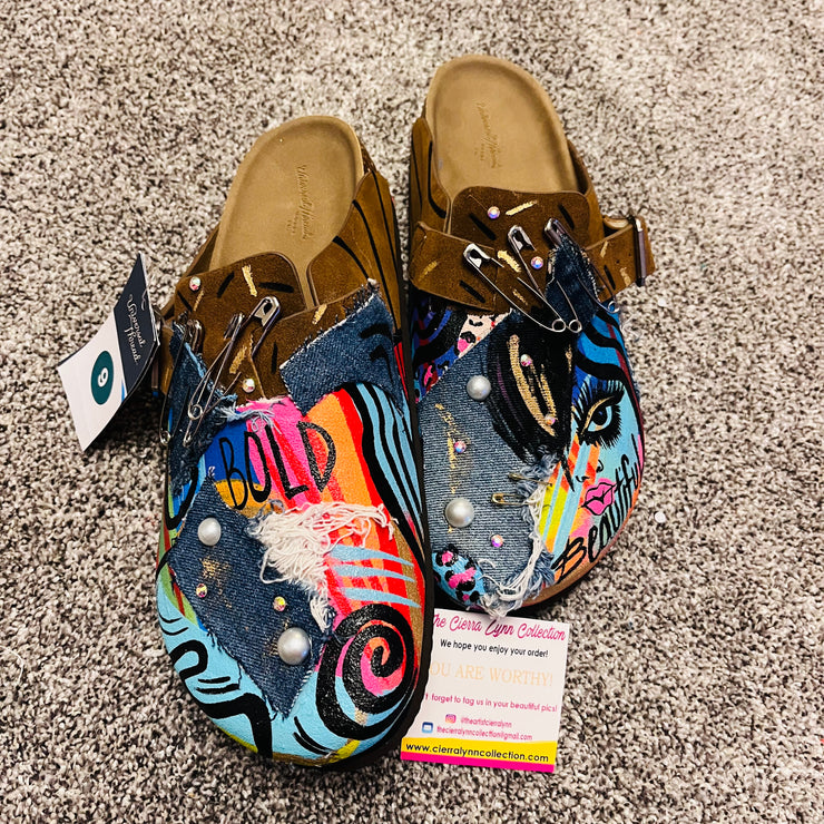 Size 9 Women’s Hand painted Clogs #15