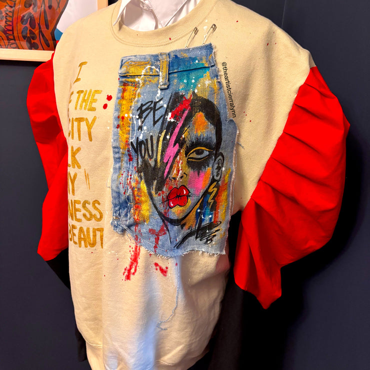 1 of 1 Unisex Fit LARGE:I Have The Audacity To  Walk In My Boldness and Beauty Puff Sleeves