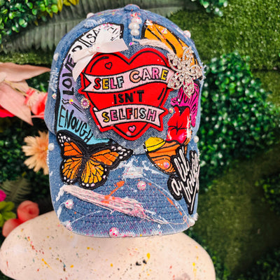 Denim Self Care Isn’t Selfish Dad Cap 1