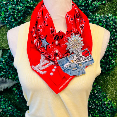 Bold Bandanna- Red I Am More Than Enough