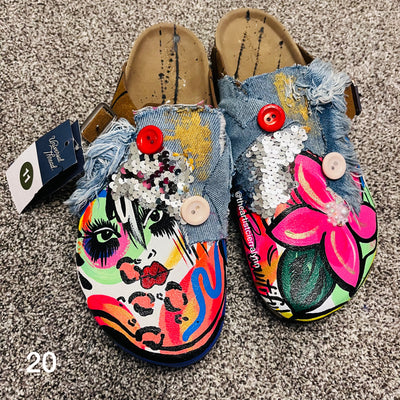 Size 11 Women’s Hand painted Clogs #20